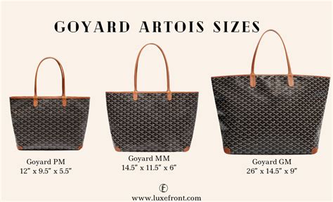 comparison goyard pm vs gm|goyard artois size comparison.